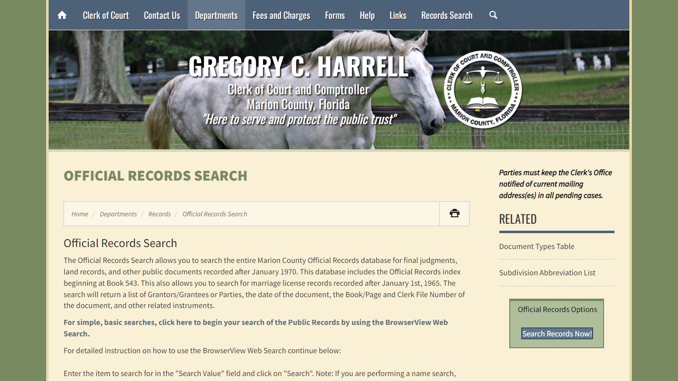 Official Records Search - Marion County Clerk